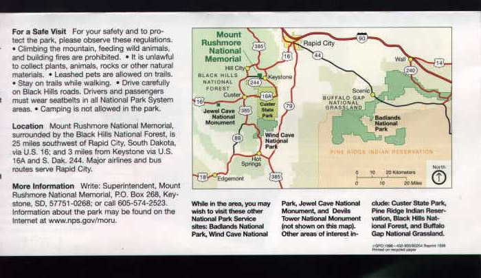 south dakota mount rushmore map. Mount Rushmore NM, South
